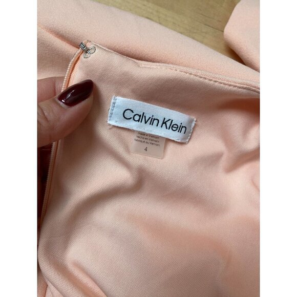 Calvin Klein Women seamed sleeveless in nectar Dress BNWOT sz 4 - Picture 5 of 7